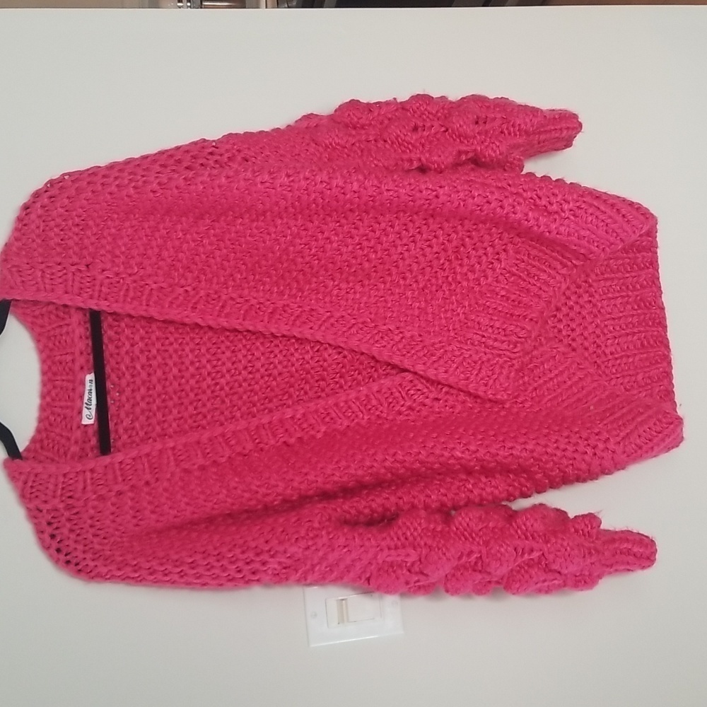 Macaron Chunky knit Open Front Sweater